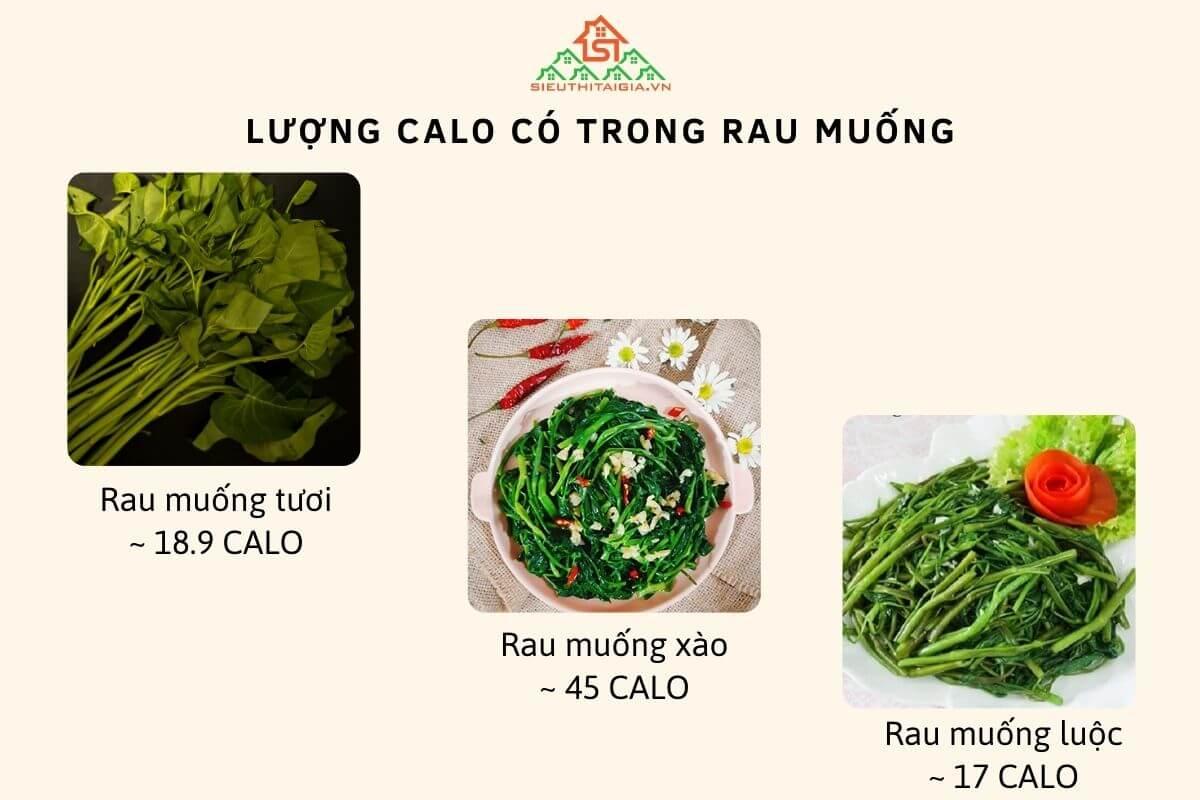 rau muống bao nhiêu calo