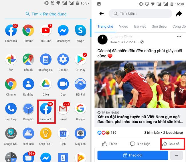 Cách chia sẻ bài viết lên story Facebook