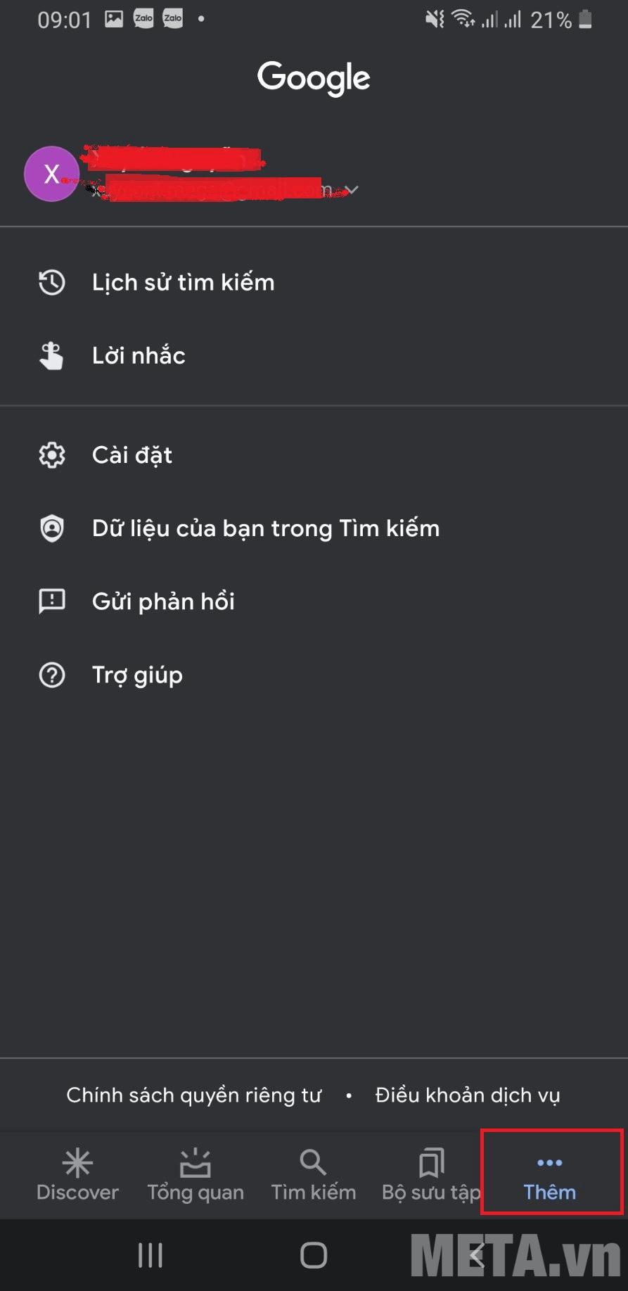 Chọn Trợ lý Google