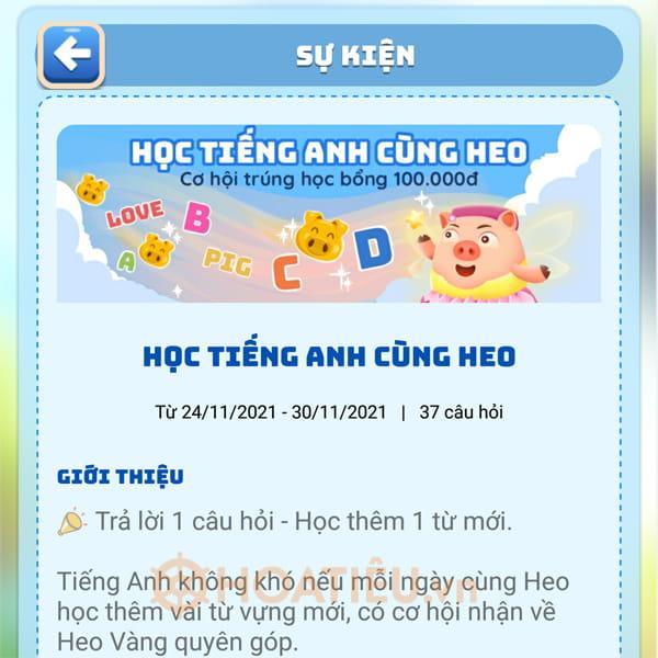 Đáp án Học tiếng Anh cùng Heo đất MoMo