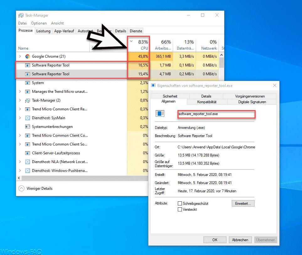 Software_Reporter_Tool.exe verursacht hohe CPU-Auslastung