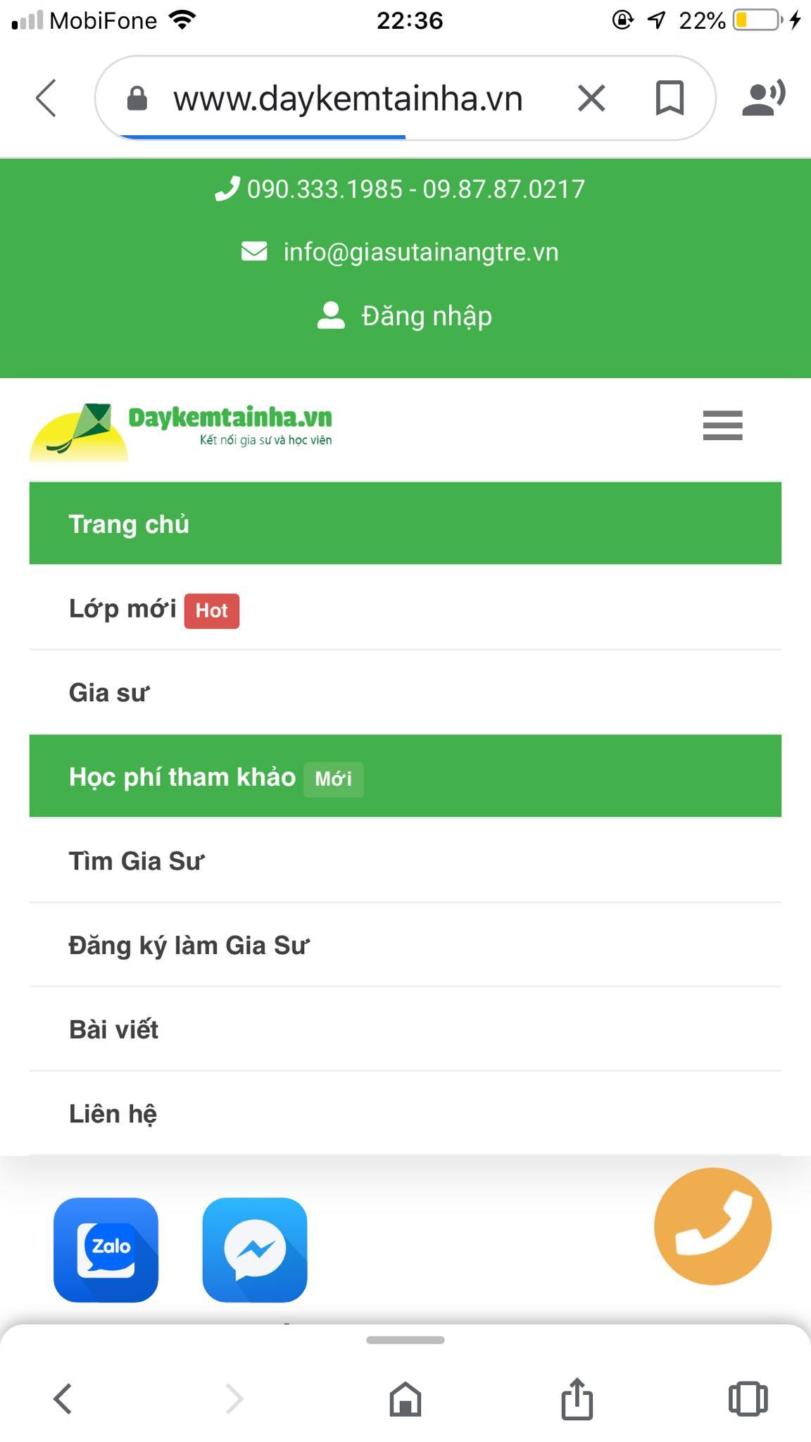 Học phí Toán Lý Hóa