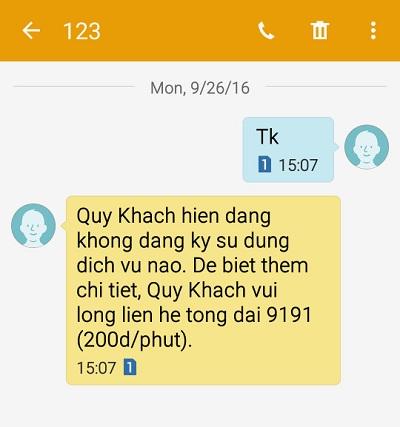 Kiểm tra bằng tin nhắn sms