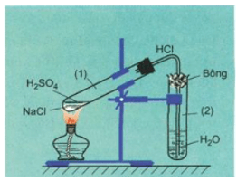 NaCl + H2SO4 → Na2SO4 + HCl ↑ | NaCl ra Na2SO4 | NaCl ra HCl | H2SO4 ra Na2SO4 | H2SO4 ra HCl