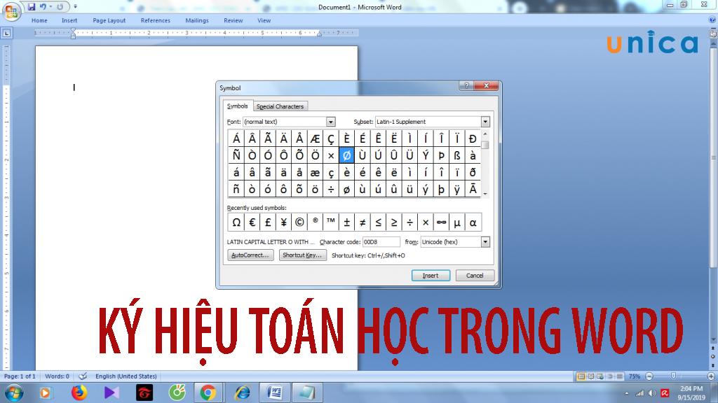 Hướng dẫn cách chèn các ký hiệu toán học trong Word dễ dàng