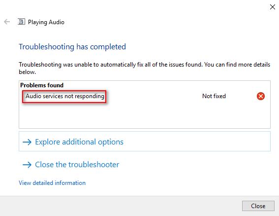 4 Ways To Fix Audio Services Not Responding Windows 10