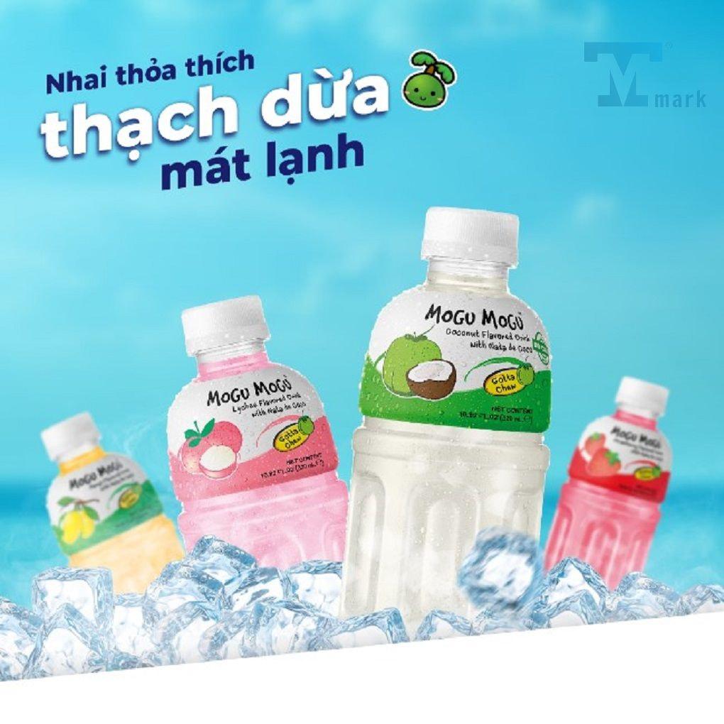 Nước thạch dừa Mojo Moji VN sảng khoái 450ml - Thùng 24 chai - Tmark