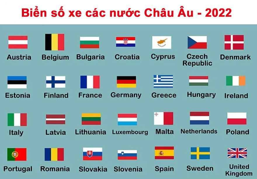 Biển số xe các nước Châu Âu 2022