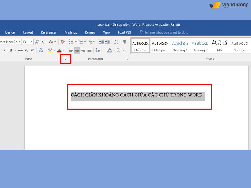 chỉnh khoảng cách chữ trong Word 2016 new