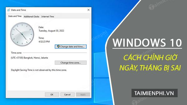 cach thay doi ngay gio windows 10