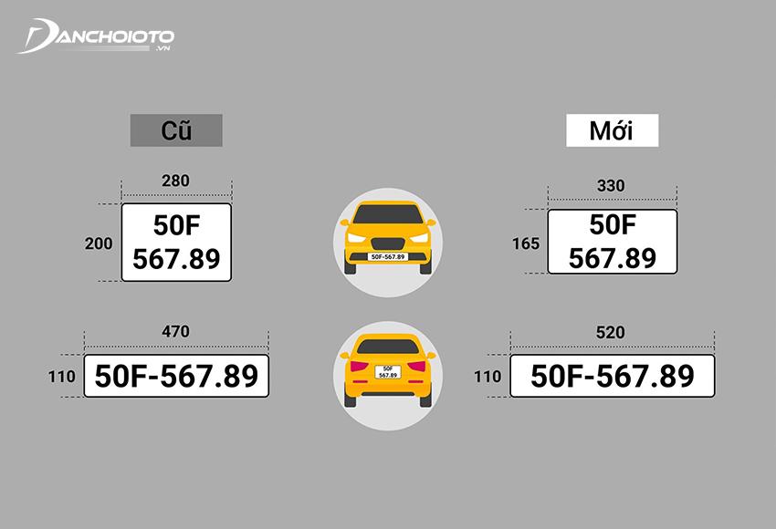 Kích thước biển số xe ô tô mới