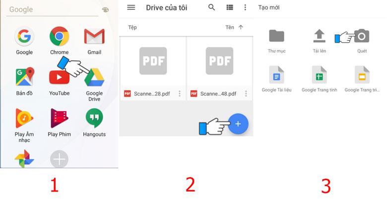 Scan bằng điện thoại bằng Google Drive: Bước 2