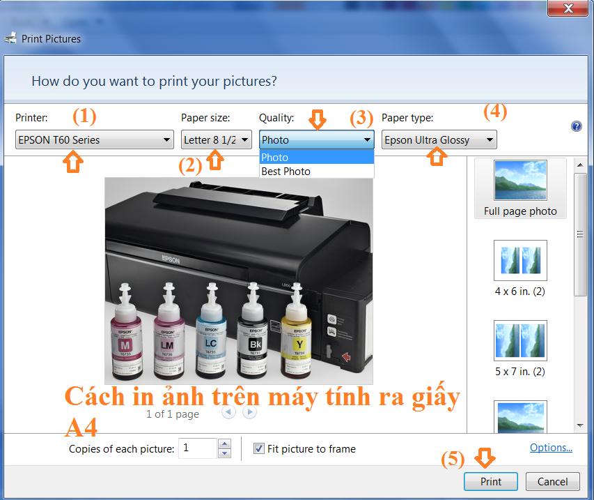 cách in hình ảnh ra giấy