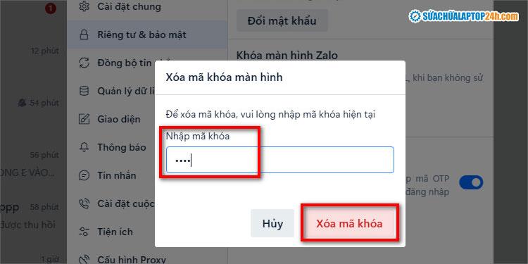 Hướng dẫn cài mật khẩu Zalo trên máy tính