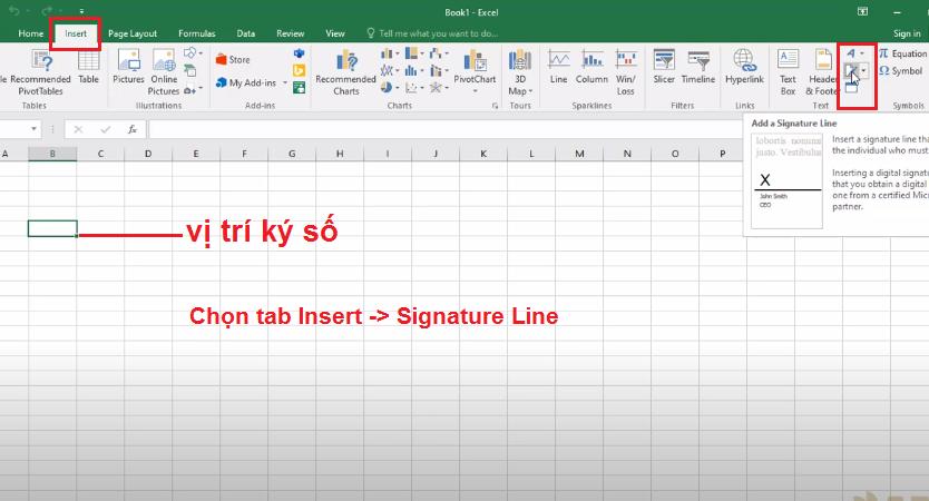 hướng dẫn ký chữ ký số trên excel