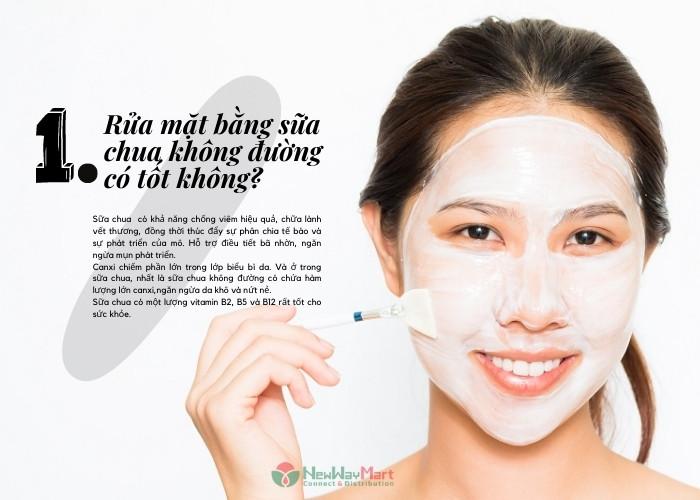 Rửa mặt bằng sữa chua không đường có tốt không?