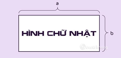 Diện tích hình chữ nhật là phần mặt phẳng ta có thể nhìn thấy của hình chữ nhật.