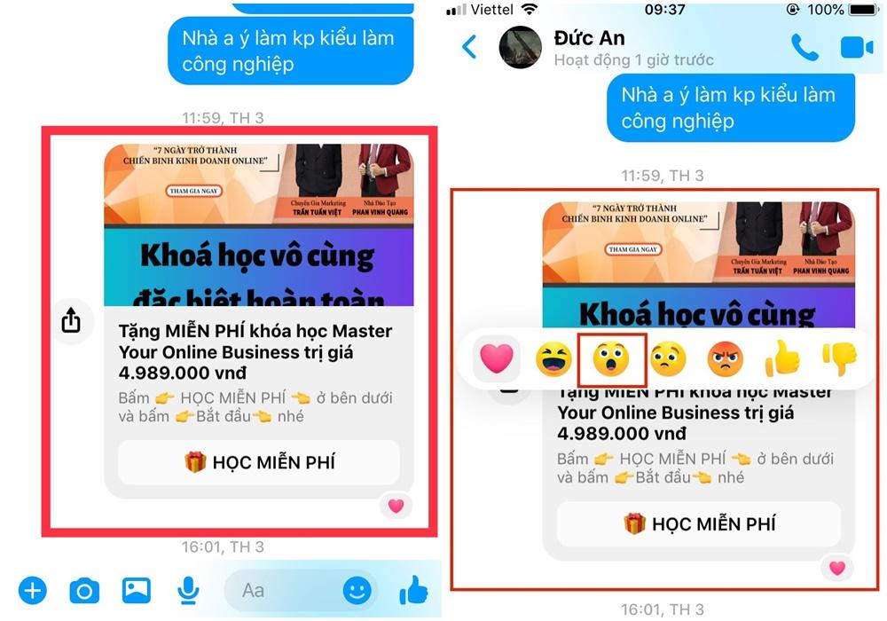 cách xóa biểu tượng cảm xúc trên messenger