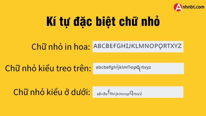 Kí tự đặc biệt chữ nhỏ