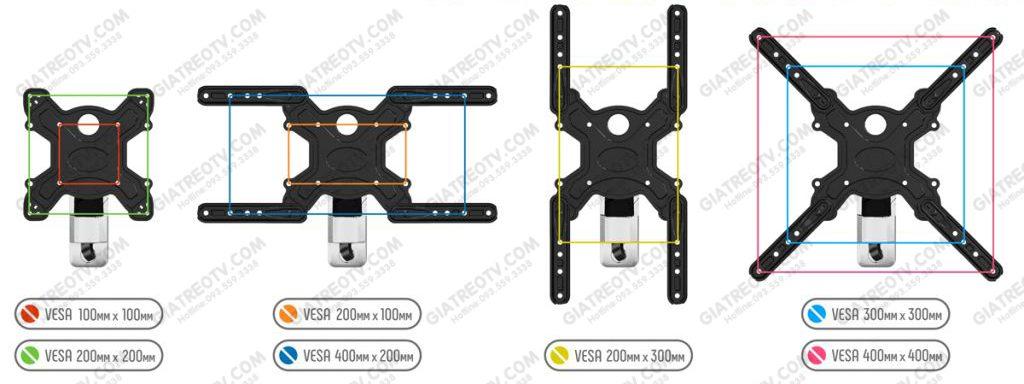 F350 ghép 4 tay 1 1024x384 - GIÁ TREO TIVI ĐA NĂNG F350 40-50 INCH