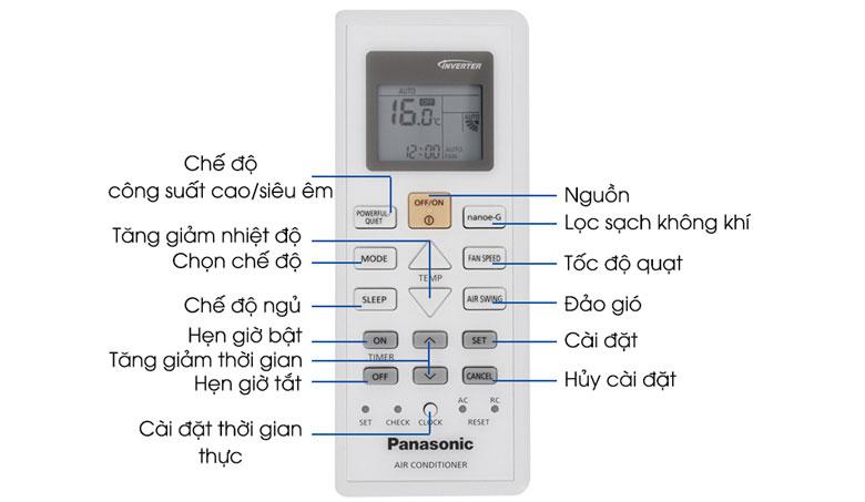 cách sử dụng điều khiển điều hoà panasonic model mới