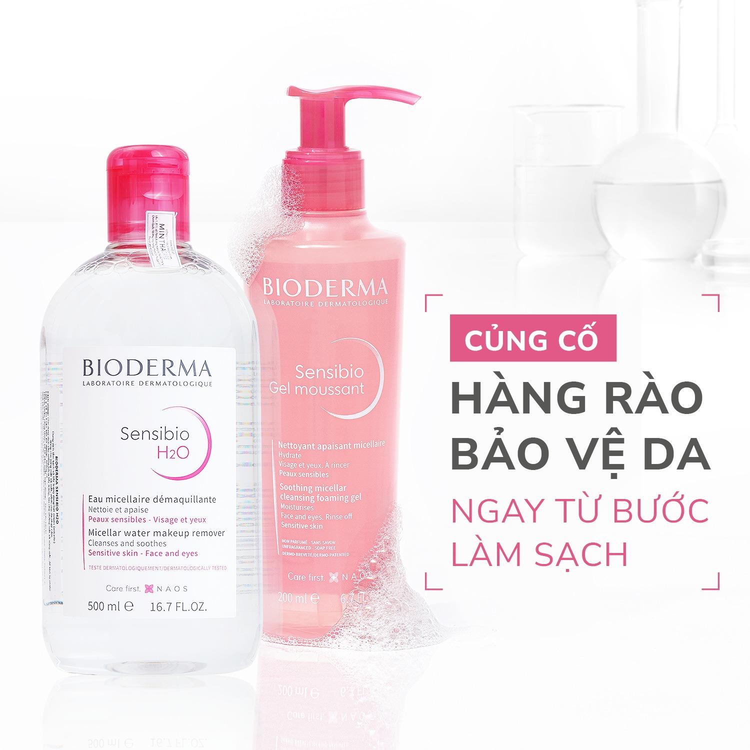 Nước tẩy trang Bioderma hồng và Sữa rửa mặt Bioderma hồng