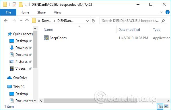 Chạy phần mềm Beep Code Viewer