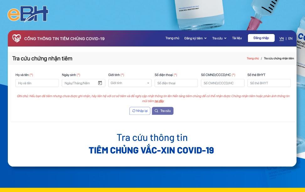 Tra cứu thông tin tiêm chủng vắc xin Covid-19 nhanh qua mạng.