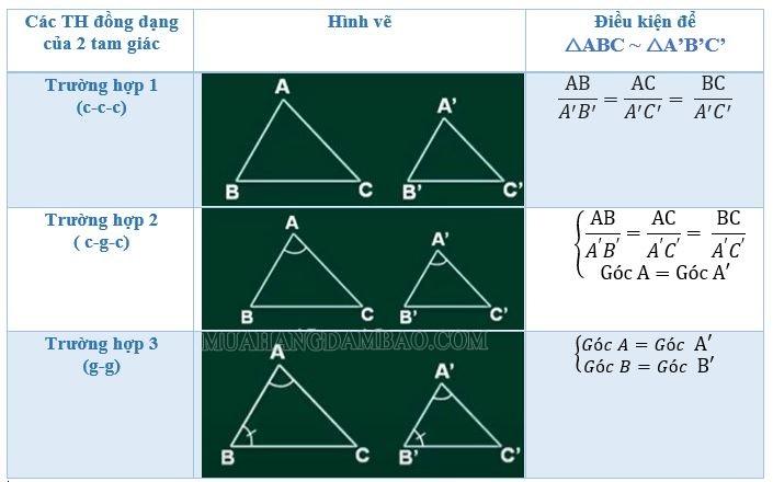 Khái niệm 2 tam giác đồng dạng, tính chất và cách chứng minh