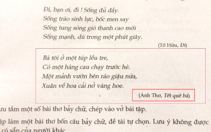 Hơn mười lần tái bản, sách giáo khoa Ngữ văn 8 vẫn “làm mất” thơ của tác giả Đoàn Văn Cừ