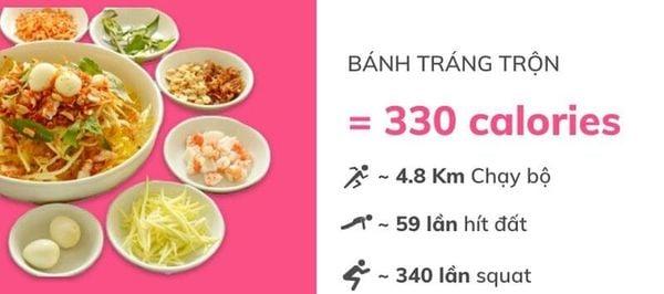 banh trang tron bao nhieu calo