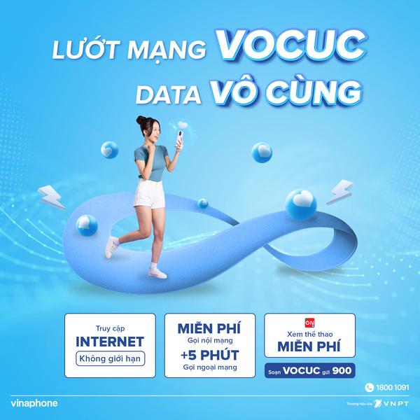 Gói cước data VinaPhone 1 ngày Vô Cực chỉ với giá 10.000đ.