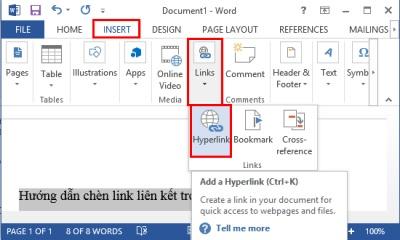 cach chen link vao van ban trong ms word de dang