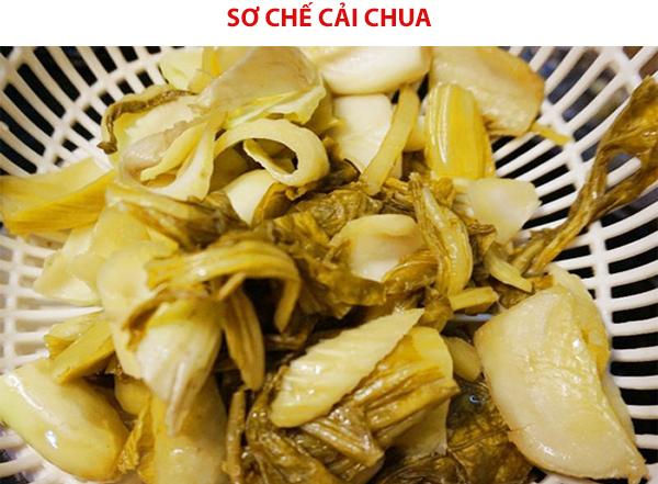 Cách nấu canh cải chua sườn non