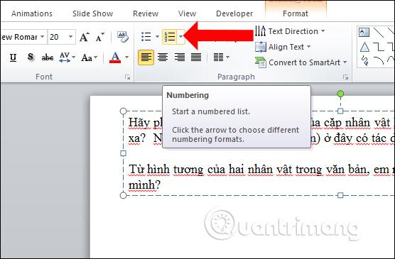 Cách tạo ký tự đầu dòng trong PowerPoint