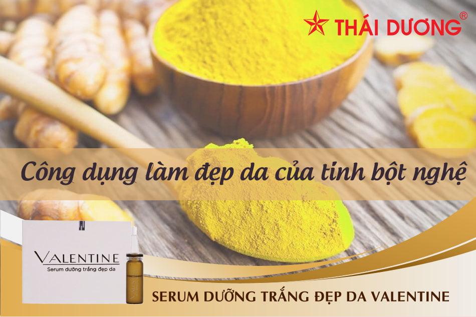 Trong tinh bột nghệ có chứa curcumin là tinh chất có nhiều tác dụng đối với sức khỏe cũng như làm đẹp