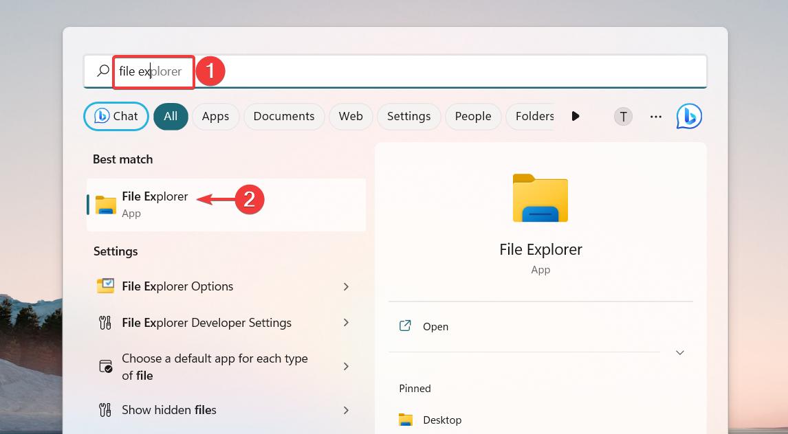 Reset file explorer