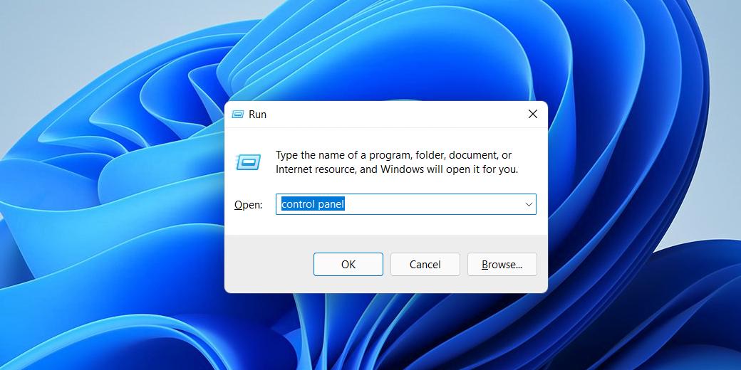 Use the Run Dialog Box to Open Control Panel Windows 10