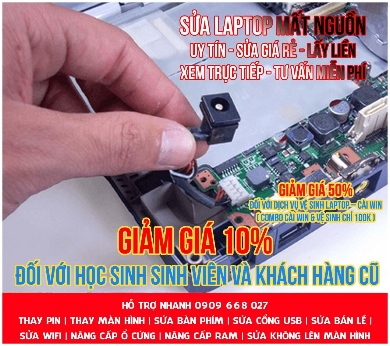 Sửa laptop không lên nguồn