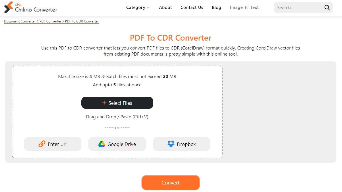 theonlineconverter select file