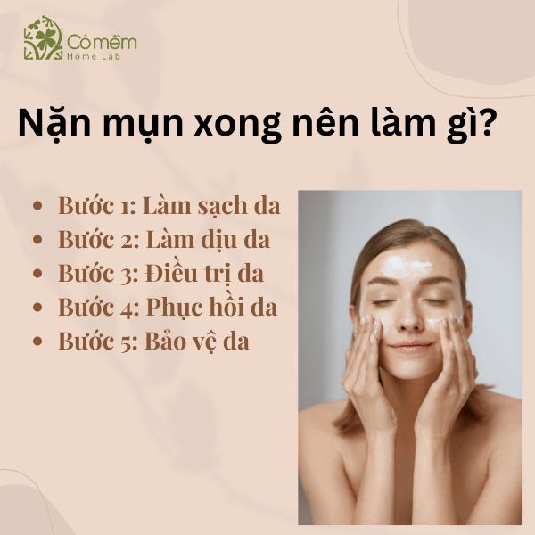 nặn mụn xong nên làm gì