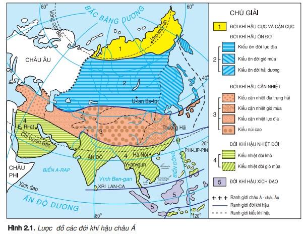 Lý thuyết khí hậu châu Á Địa lí 8</>