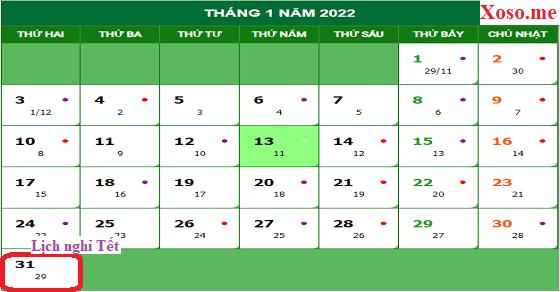 Lịch nghỉ Tết của xổ số miền Bắc 2022