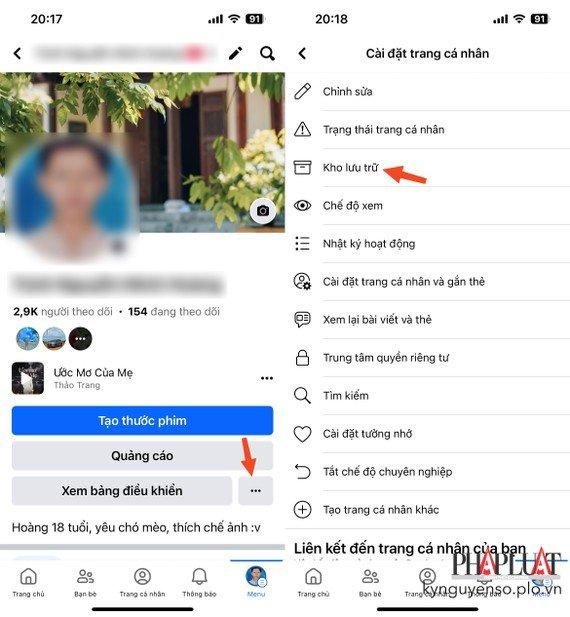 Truy cập vào phần “thùng rác” trên Facebook. Ảnh: MINH HOÀNG