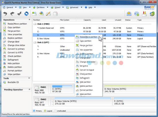 EaseUS Partition Master quản lý hiệu quả phân vùng đĩa