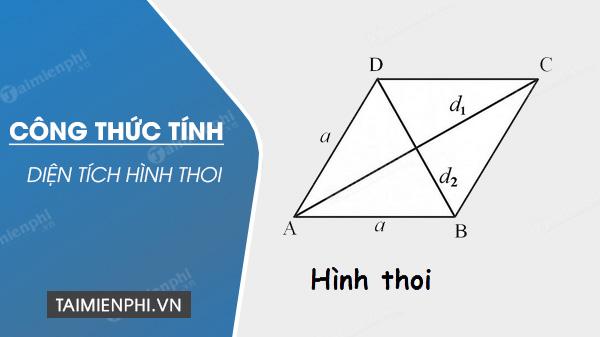 Công thức tính diện tích hình thoi, chu vi hình thoi, cách tính