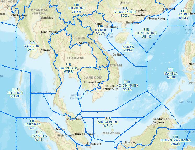 [20] Các vùng trời: Vùng trời quốc gia, không phận quốc tế, vùng thông báo bay (FIR) và vùng nhận dạng phòng không (ADIZ)